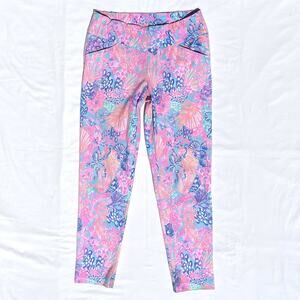 Lilly Pulitzer Luxletic Corso Pants Splendor in the Sand Print Womens 6 Ankle